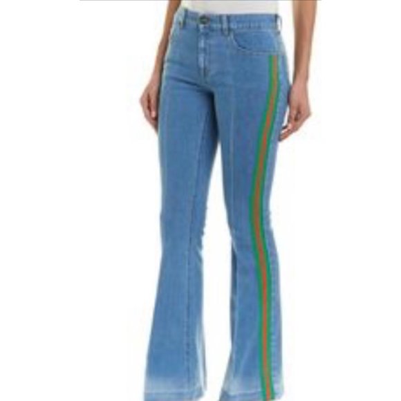Gucci Jeans Red Green Stripe - Picture 1 of 6